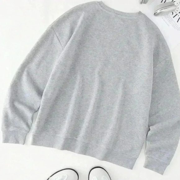 Spirit Lead Me Graphic Casual Round Neck Sweatshirt - Gray - Picture 5 of 5